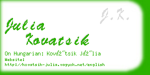 julia kovatsik business card